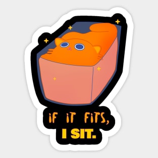 If it fits, i sit funny cats Sticker